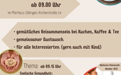 Nächstes Elterncafe nach der Sommerpause in Zöbingen!