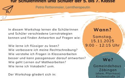 Workshop: „Lernen lernen“ am 15.11.2025