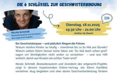 Online-Vortrag: Die 6 Schlüssel zur Geschwisterbindung mit Nicola Schmidt
