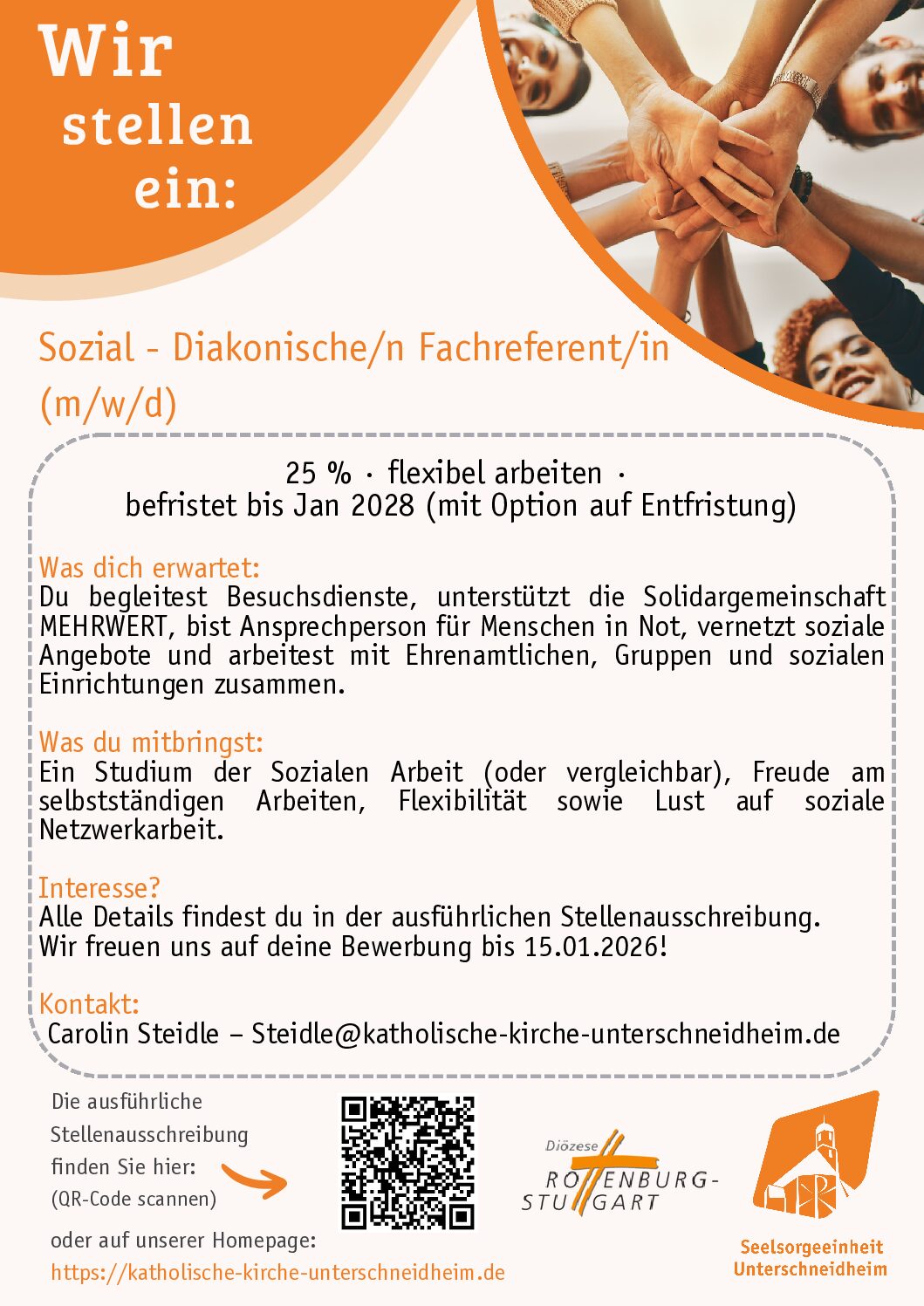 Stellenangebot Sozial-Diakonisch:e Fachreferent:in