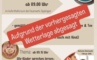 Elterncafé am 9. Januar abgesagt