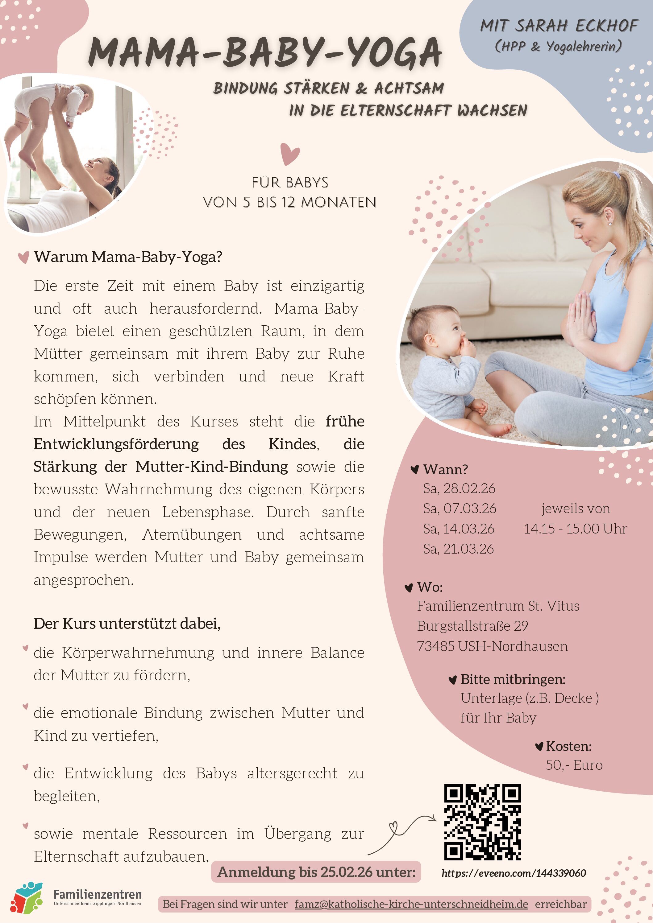 Mama-Baby-Yoga-Kurs mit Sarah Eckhof (für Babys von 5 bis 12 Monaten)