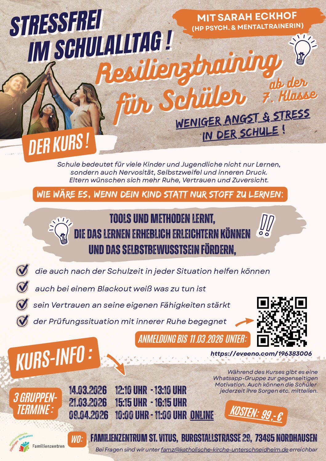 DER KURS!  Stressfrei im Schulalltag. Resilienztraining für Schüler ab der 7. Klasse (mit Sarah Eckhof)