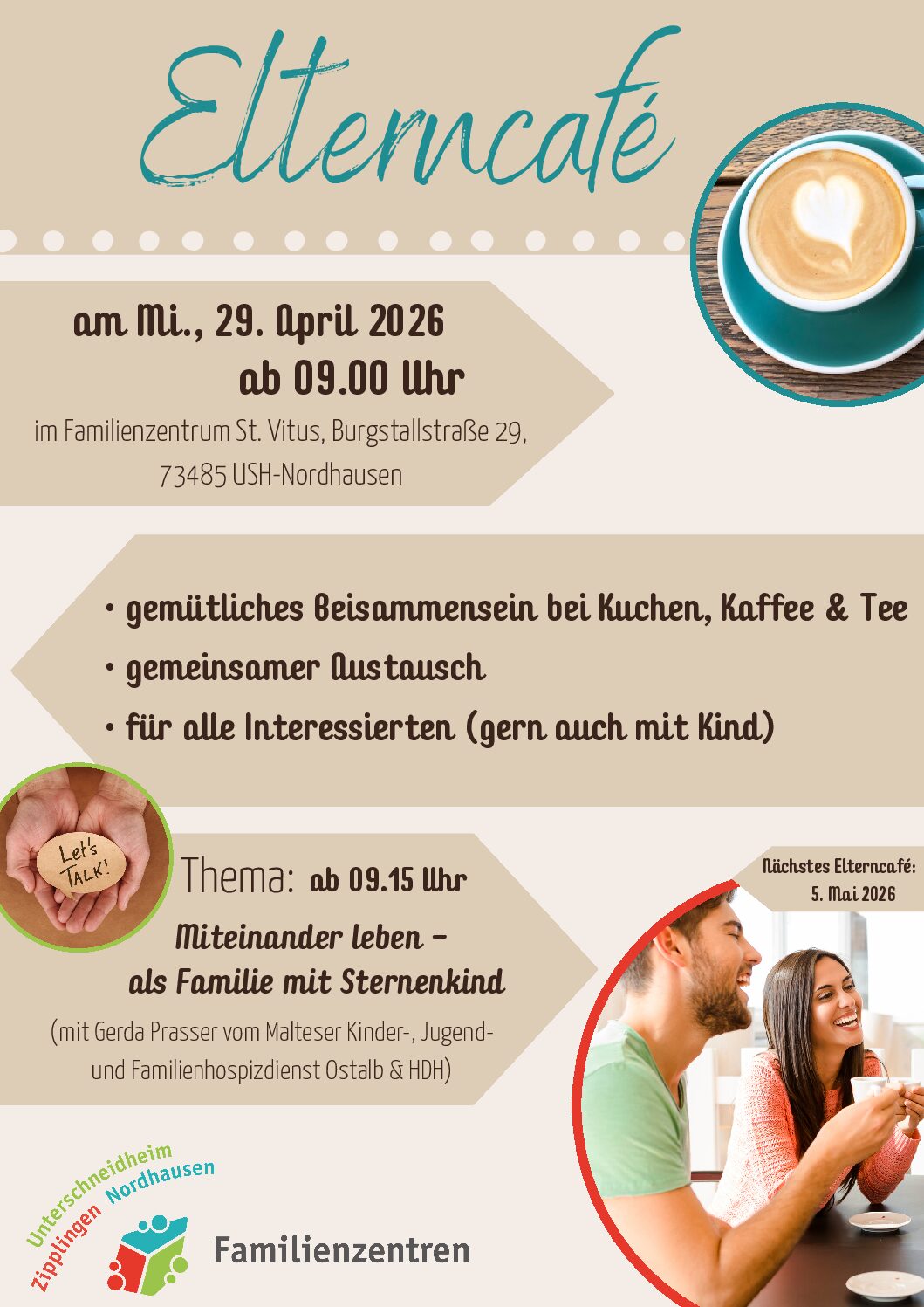 Elterncafé in Nordhausen zum Thema: „Miteinander leben – als Familie mit Sternenkind“ mit Gerda Prasser