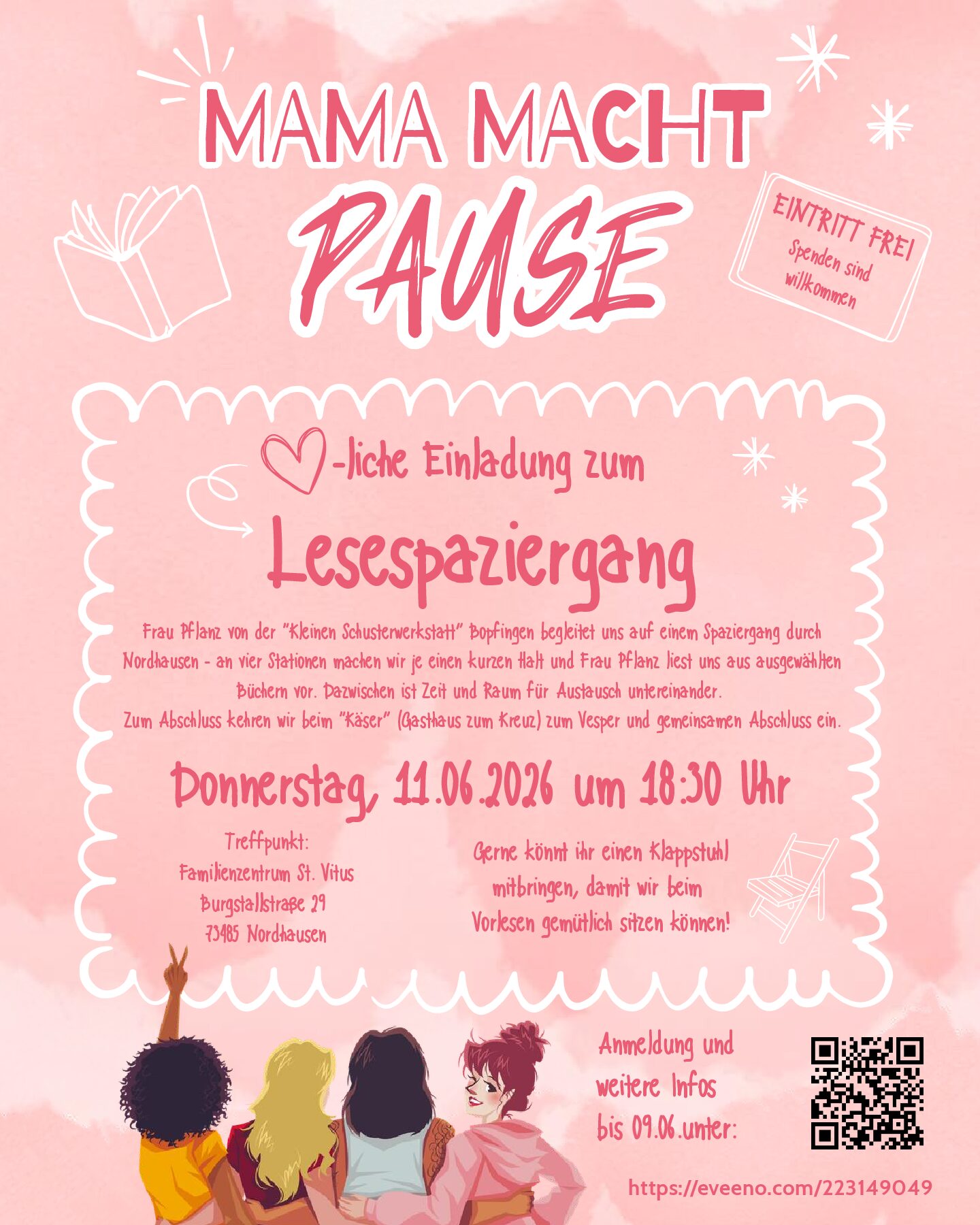 Mama macht Pause: Lesespaziergang am 11.6.2026