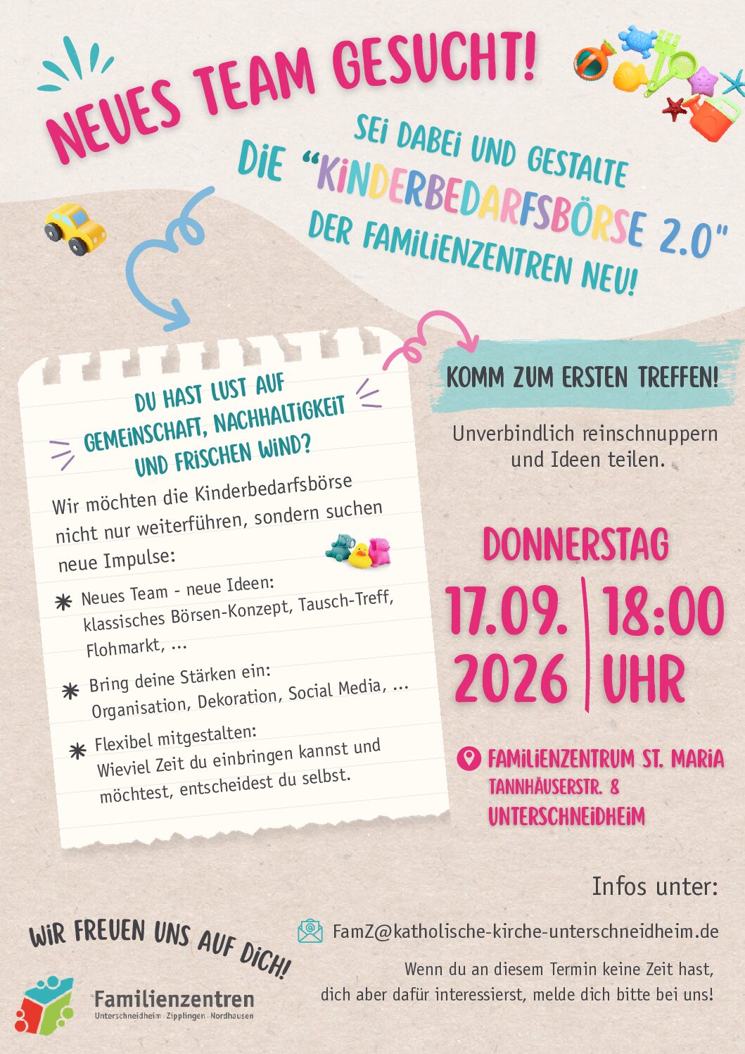 Neues Team gesucht: Kinderbedarfsbörse 2.0